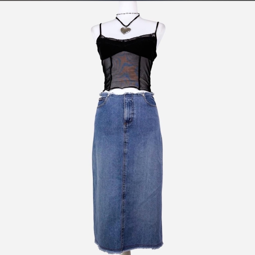 Blue Asphalt 90s Y2K denim skirt